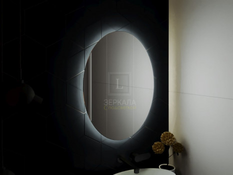 Зеркало в ванную комнату с подсветкой светодиодной лентой Априка
