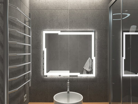 Зеркало в ванную комнату с подсветкой Лавелло 70х70 см